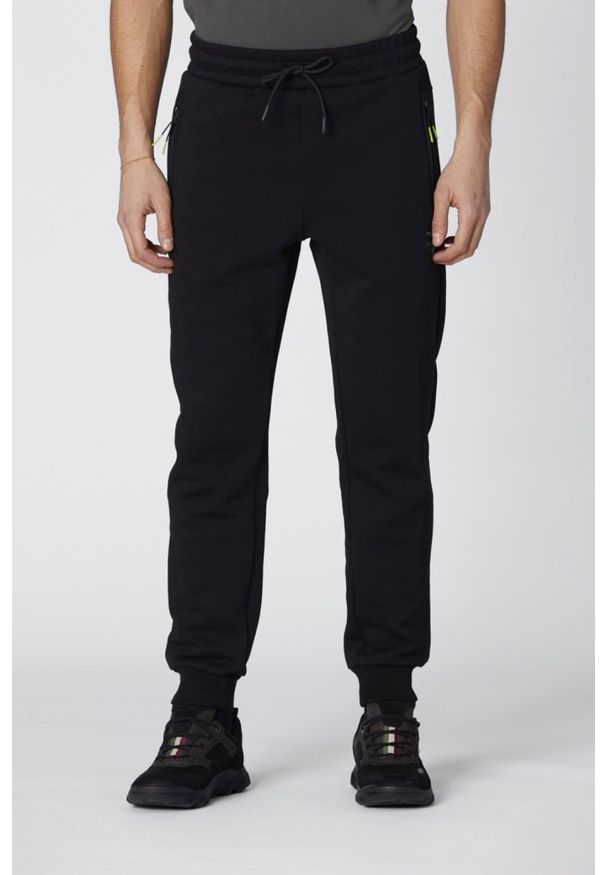 Aeronautica Militare - AERONAUTICA MILITARE Czarne męskie dresowe spodnie Sporty, Rozmiar XXL. Kolor: czarny. Materiał: dresówka