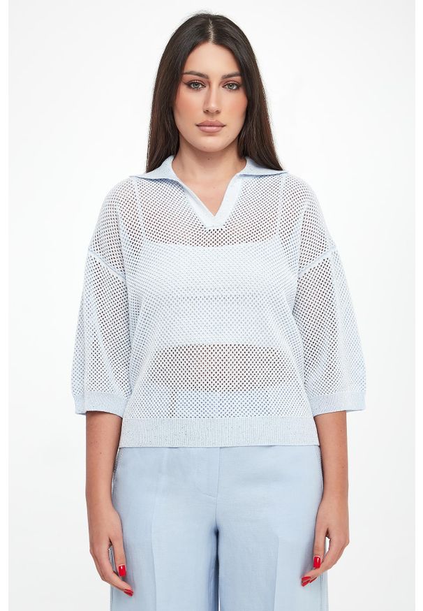 Sweter damski z kołnierzem polo PESERICO. Typ kołnierza: polo