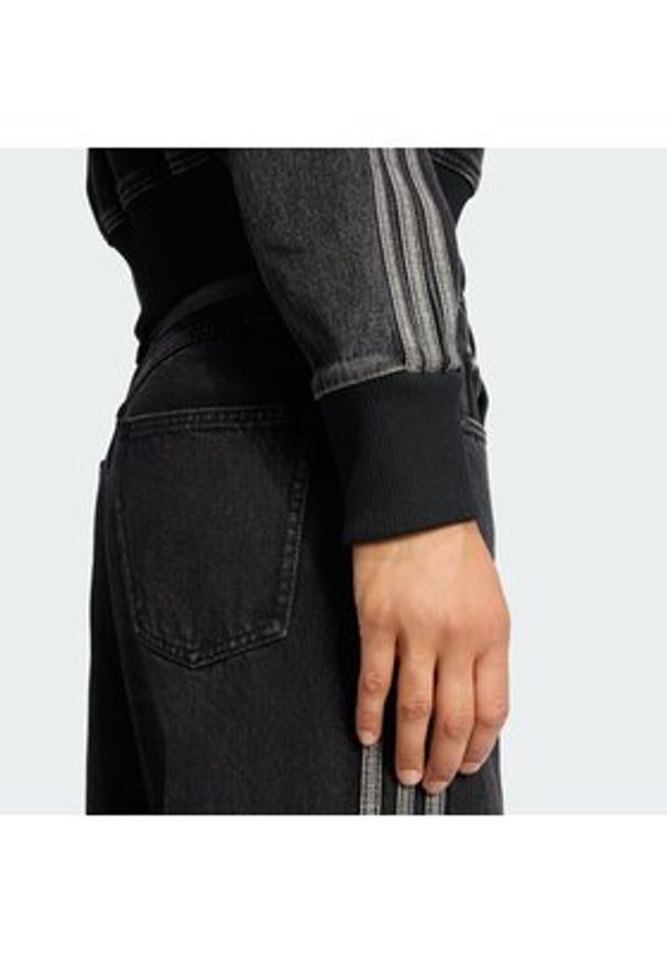 Adidas - adidas Kurtka jeansowa Firebird KD2898 Czarny Regular Fit. Kolor: czarny. Materiał: bawełna