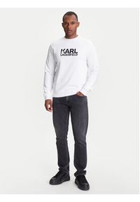Karl Lagerfeld - KARL LAGERFELD Bluza 705091 553917 Biały Regular Fit. Typ kołnierza: dekolt w karo. Kolor: biały. Materiał: bawełna #4