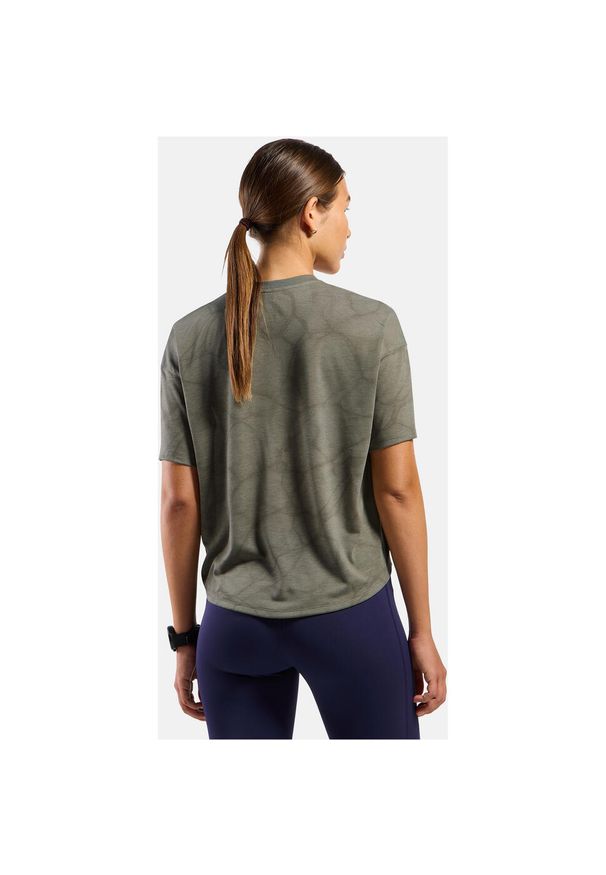 Koszulka damska Odlo ACTIVE 365 NATURAL BLEND PRINT T-shirt. Kolor: zielony. Wzór: nadruk