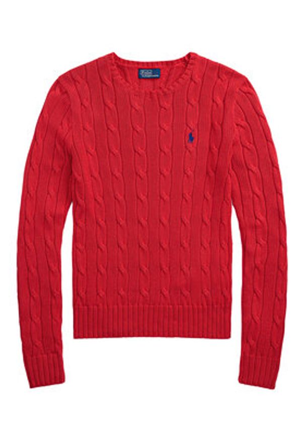 Polo Ralph Lauren Sweter 211971869019 Czerwony Slim Fit. Typ kołnierza: polo. Kolor: czerwony. Materiał: bawełna