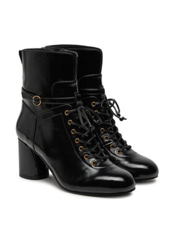 Pinko - PINKO Trzewiki Cindy 07 SD0137 P043 Czarny. Kolor: czarny. Materiał: skóra