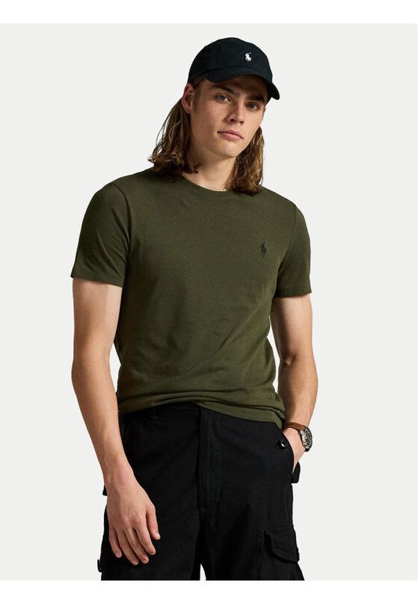 Polo Ralph Lauren T-Shirt 710671438180 Zielony Custom Slim Fit. Typ kołnierza: polo. Kolor: zielony. Materiał: bawełna