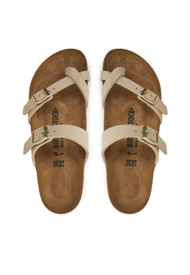 Birkenstock Japonki Mayari 1029726 Beżowy. Kolor: beżowy. Materiał: skóra