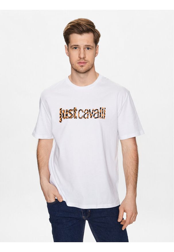 Just Cavalli T-Shirt 74OBHG02 Biały Regular Fit. Kolor: biały. Materiał: bawełna