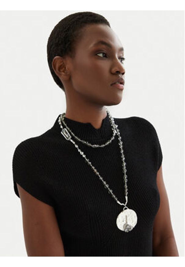 Weekend Max Mara Naszyjnik Tevere 2515751044650 Srebrny. Materiał: metalowe. Kolor: srebrny