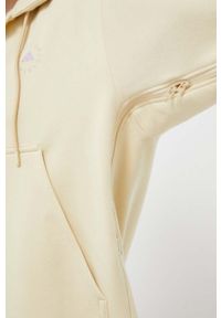 Adidas by Stella McCartney - adidas by Stella McCartney bluza dresowa kolor żółty z kapturem gładka. Typ kołnierza: kaptur. Kolor: żółty. Materiał: dresówka. Wzór: gładki #6