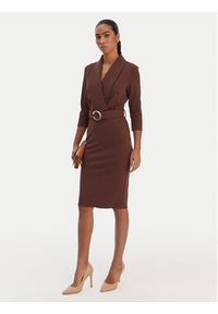 Rinascimento Sukienka koktajlowa CFC0126777003 Brązowy Slim Fit. Kolor: brązowy. Materiał: syntetyk. Styl: wizytowy #2