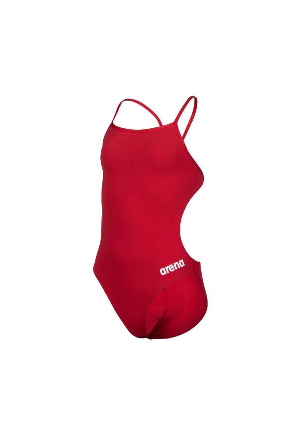Dziewczęcy jednoczęściowy kostium kąpielowy Arena Team Challenge Solid. Kolor: czerwony, wielokolorowy, biały