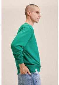 Mango Man bluza Hermes męska kolor zielony z aplikacją. Okazja: na co dzień. Kolor: zielony. Materiał: włókno. Wzór: aplikacja. Styl: casual #3