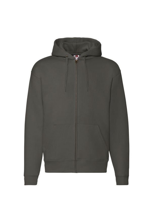 FRUIT OF THE LOOM - Bluza Męska Premium Z Pełnym Zamkiem Błyskawicznym. Kolor: wielokolorowy, szary, brązowy. Sport: turystyka piesza