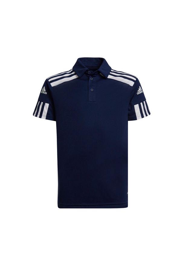 Koszulka polo piłkarska dla dzieci Adidas Squadra 21. Typ kołnierza: polo. Kolor: biały, wielokolorowy, niebieski. Sport: piłka nożna