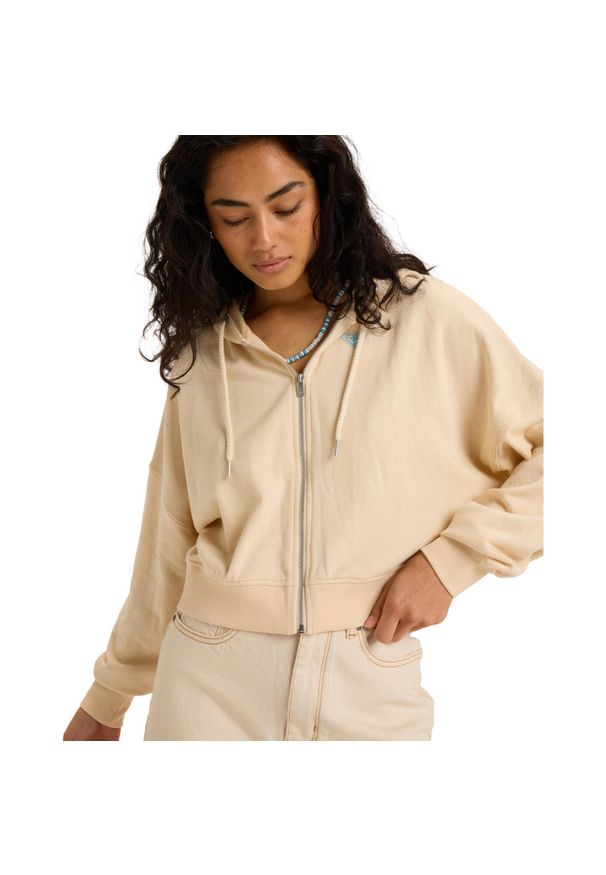 Roxy - Bluza na zamek dla Kobiety NEVER BETTER Beżowy. Typ kołnierza: kaptur. Kolor: beżowy. Materiał: bawełna, poliester