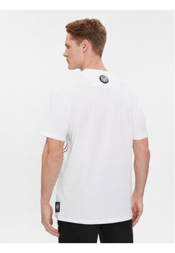 Plein Sport T-Shirt SADC MTK6916 SJY001N Biały Regular Fit. Kolor: biały. Materiał: bawełna. Styl: sportowy