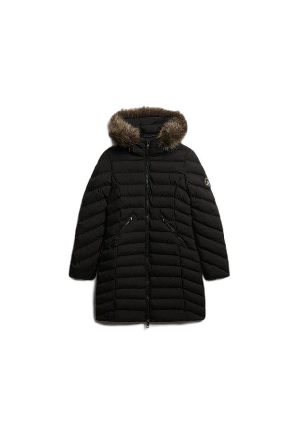 Parka dla kobiet Superdry Fuji. Kolor: czarny. Sezon: zima