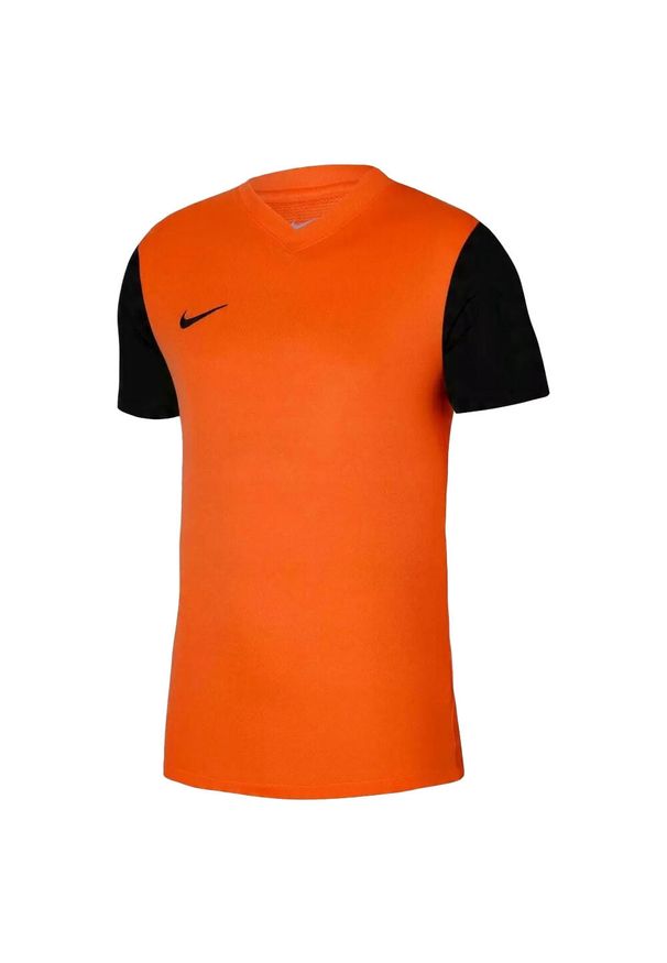 Nike - Koszulka Dziecięca Tiempo Premier II DriFIT. Kolor: czarny, pomarańczowy, wielokolorowy. Sport: turystyka piesza