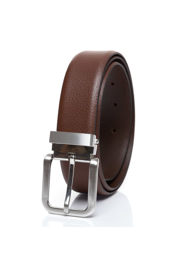 Tom Tailor - TOM TAILOR PASEK SKÓRZANY SOPO-TT293 680 35mm Ledergürtel. Materiał: skóra. Wzór: paski. Styl: klasyczny