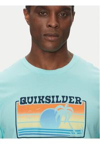 Quiksilver T-Shirt EQYZT08065 Turkusowy Regular Fit. Kolor: turkusowy. Materiał: bawełna #2