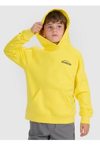 4f - 4F Bluza dresowa oversize z kapturem chłopięca - żółta 152 (11-12 lat). Okazja: na co dzień, na uczelnię. Typ kołnierza: kaptur. Kolor: żółty. Materiał: dresówka. Długość rękawa: raglanowy rękaw. Sezon: lato. Styl: casual, klasyczny, sportowy #1