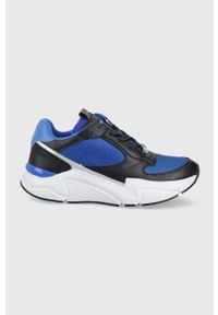Trussardi Jeans - Trussardi sneakersy kolor granatowy. Nosek buta: okrągły. Zapięcie: sznurówki. Kolor: niebieski. Materiał: guma