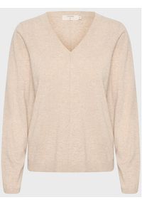 Cream Sweter Anva 10610182 Beżowy Regular Fit. Kolor: beżowy. Materiał: wiskoza #6