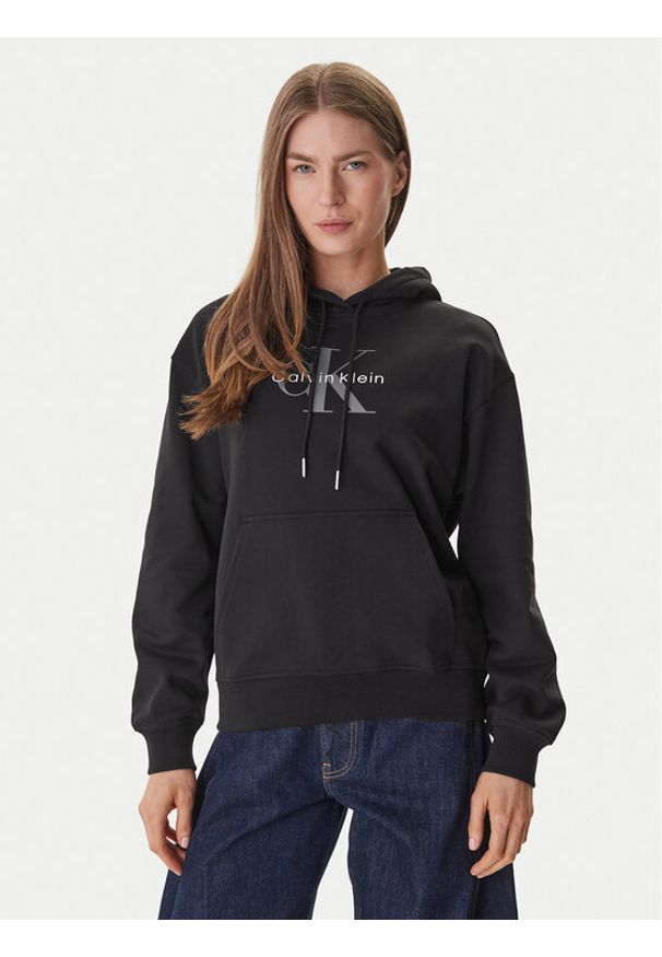 Calvin Klein Bluza LV047E221G Czarny Regular Fit. Kolor: czarny. Materiał: bawełna