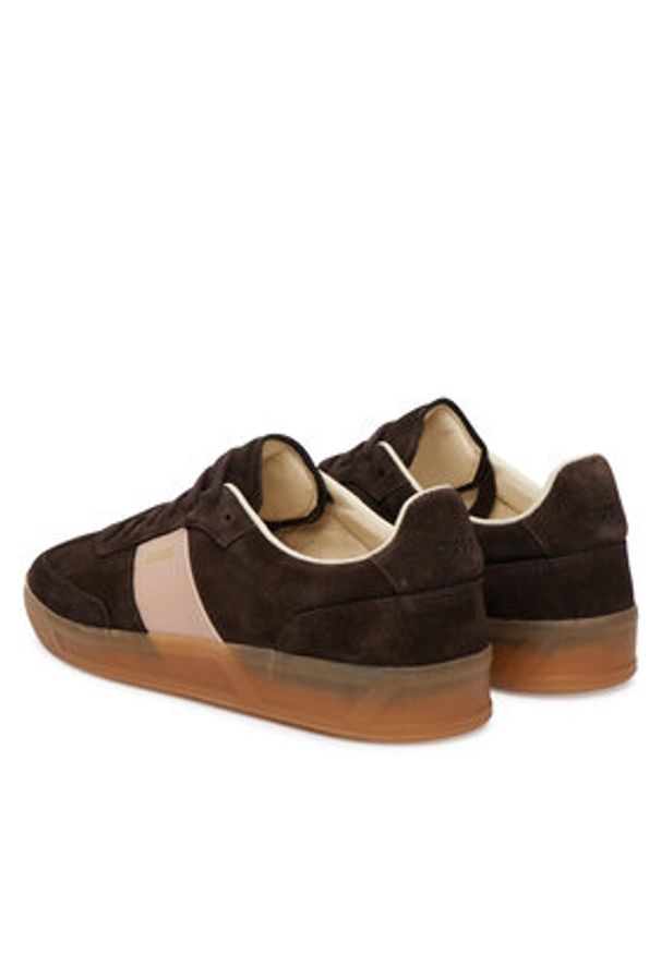 BOSS Sneakersy Brenta 50563375 Brązowy. Kolor: brązowy. Materiał: skóra, zamsz