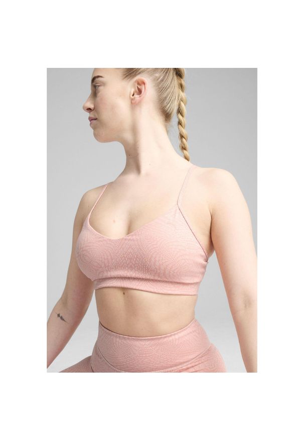 Puma - Damski stanik MOVE CLOUDSPUN AOP PUMA Rose Quartz Pink. Kolor: różowy