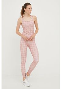 Guess legginsy damskie kolor różowy wzorzyste. Kolor: różowy. Materiał: skóra #4