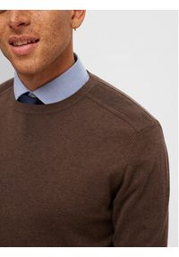 Selected Homme Sweter 16074682 Brązowy Regular Fit. Kolor: brązowy. Materiał: bawełna #4