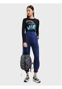 Desigual Bluzka Vive 22WWTKA5 Czarny Slim Fit. Kolor: czarny. Materiał: bawełna #4