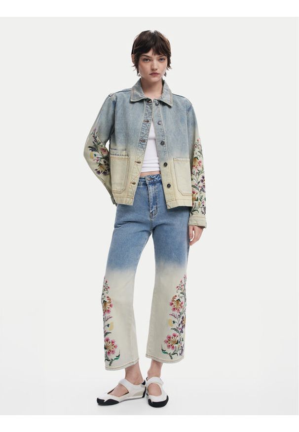 Desigual Jeansy Texas 25SWDD01 Niebieski Straight Fit. Kolor: niebieski