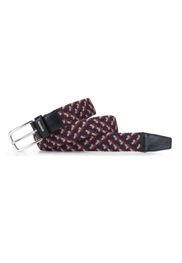 Wittchen - Męski pasek pleciony. Kolor: wielokolorowy. Materiał: tkanina, sztruks, skóra, jeans. Wzór: kolorowy. Styl: sportowy, elegancki, casual