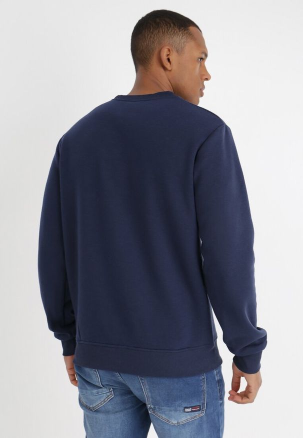 Born2be - Granatowa Bluza Iphonius. Typ kołnierza: bez kaptura. Kolor: niebieski. Materiał: dzianina, polar, jeans. Styl: klasyczny