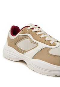 TOMMY HILFIGER - Tommy Hilfiger Sneakersy Chunky Runner FW0FW08130 Beżowy. Kolor: beżowy. Materiał: skóra #5