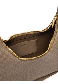 Calvin Klein Torebka Emblem Aop Conv Shoulder Bag LV04F3298G Beżowy. Kolor: beżowy. Materiał: skórzane #5