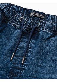 Ombre Clothing - Spodnie męskie jeansowe joggery - niebieskie V1 P1027 - M. Kolor: niebieski. Materiał: jeans. Styl: klasyczny #4