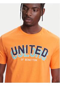 United Colors of Benetton - United Colors Of Benetton T-Shirt 3I1XU1096 Pomarańczowy Regular Fit. Kolor: pomarańczowy. Materiał: bawełna #4