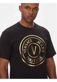 Versace Jeans Couture T-Shirt 78GAHT01 Czarny Regular Fit. Kolor: czarny. Materiał: bawełna #3