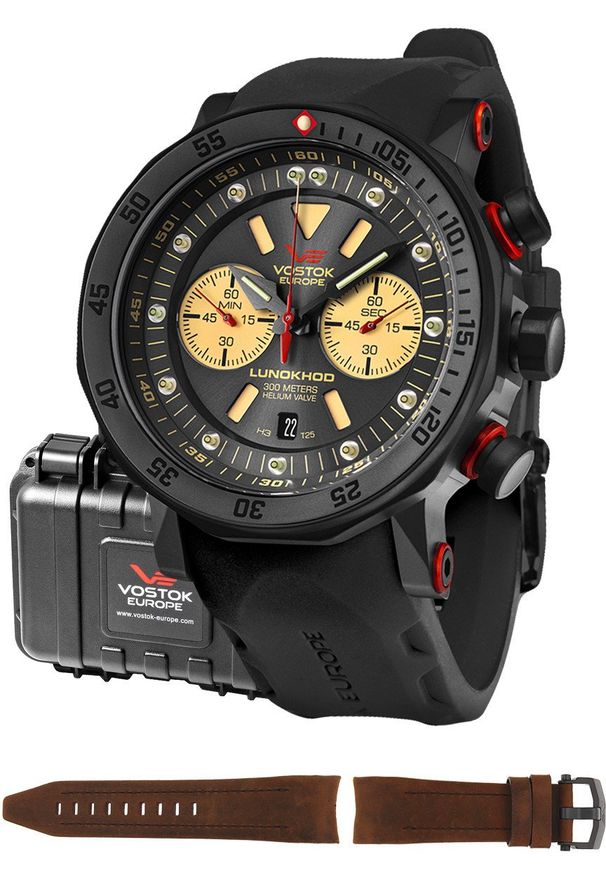 Zegarek męski Vostok Europe 6S21-620C629S czarny. Kolor: czarny