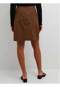 Kaffe Spódnica mini Carmen 10507675 Brązowy Regular Fit. Kolor: brązowy. Materiał: bawełna