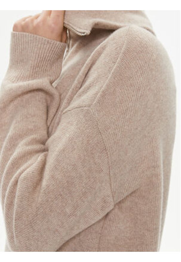 Marella Sweter Ruby1 2339460839200 Beżowy Regular Fit. Kolor: beżowy. Materiał: wełna