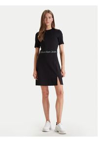 Calvin Klein Jeans Sukienka codzienna LV047F290G Czarny Regular Fit. Okazja: na co dzień. Kolor: czarny. Materiał: syntetyk. Typ sukienki: proste. Styl: casual #5