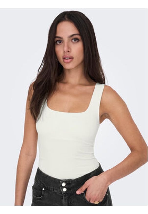 only - ONLY Top Lea 15278090 Biały Regular Fit. Kolor: biały. Materiał: syntetyk