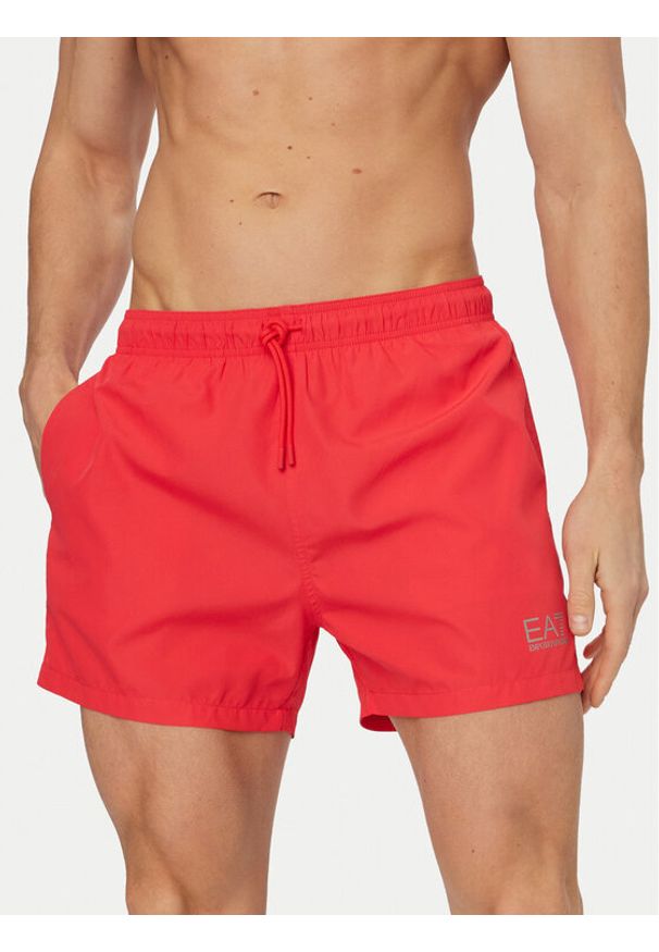 EA7 Emporio Armani Szorty kąpielowe 7M001677 AF13019 M4093 Czerwony Regular Fit. Kolor: czerwony. Materiał: syntetyk