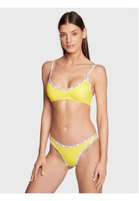 Calvin Klein Swimwear Dół od bikini KW0KW01952 Żółty. Kolor: żółty. Materiał: syntetyk