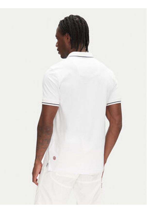 Aeronautica Militare Polo 251PO1850P191 Biały Slim Fit. Typ kołnierza: polo. Kolor: biały. Materiał: bawełna
