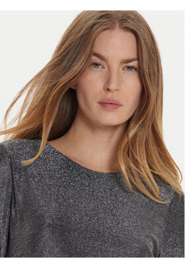 DKNY Sukienka koktajlowa DD4GAA85 Srebrny Regular Fit. Kolor: srebrny. Materiał: syntetyk. Styl: wizytowy