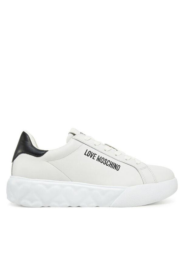 Love Moschino - LOVE MOSCHINO Sneakersy JA15034G1MIA110A Biały. Kolor: biały. Materiał: skóra